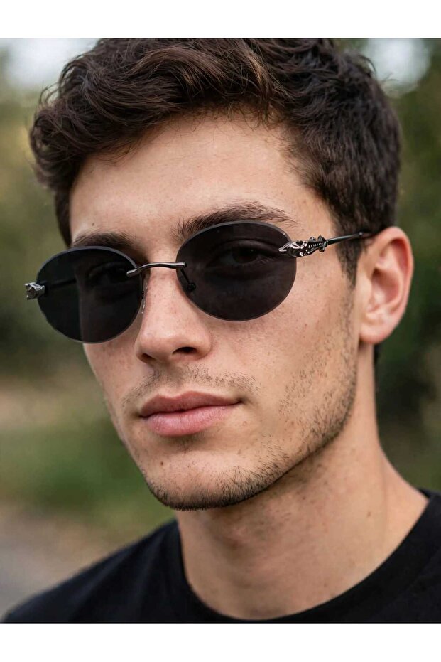 Black Glossy Square Glasses - Large Lenses