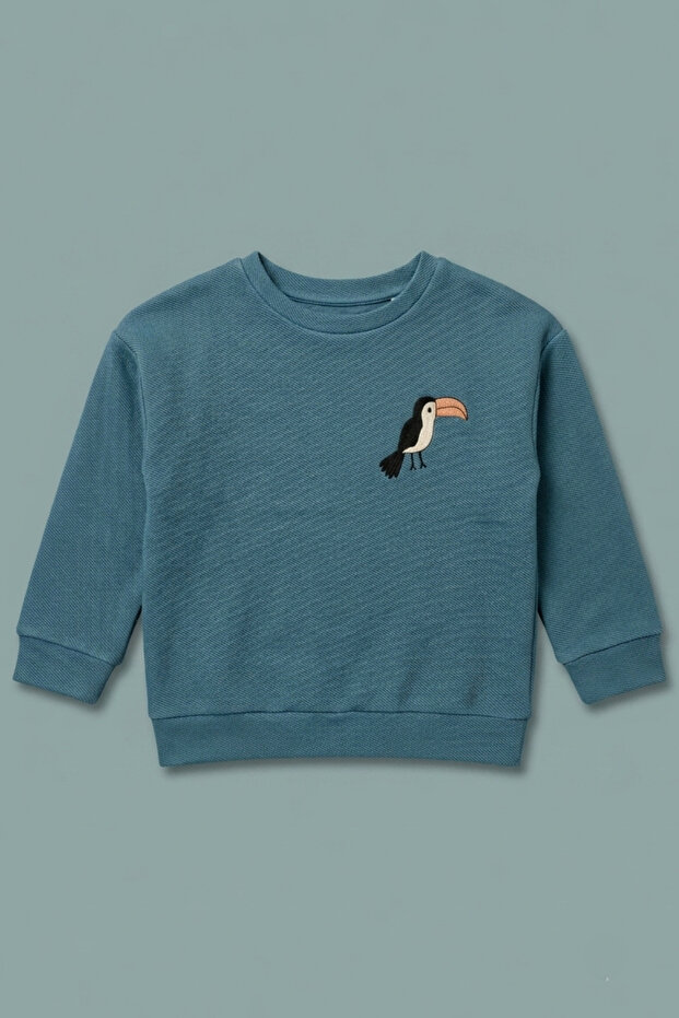 Boy's Bird Printed Crew Neck Sweatshirt (1-10 Years)