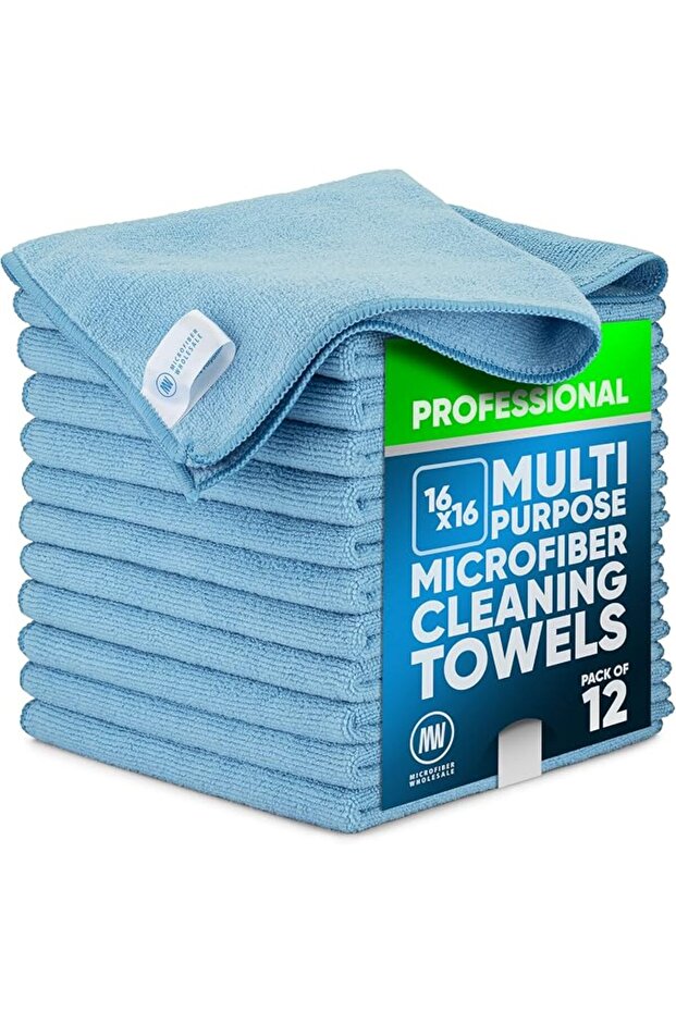 Buff Cleaning Cloth | Yellow (12 Pack) | Size 16" x 16" | All Purpose Use - Cle