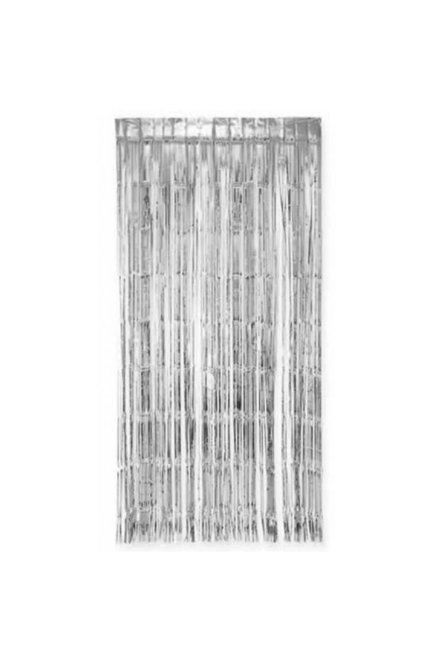 Silver Tasseled Birthday Backdrop Door Decoration Wall Decoration Banner Width: 1 Meter Length: 2 Meters