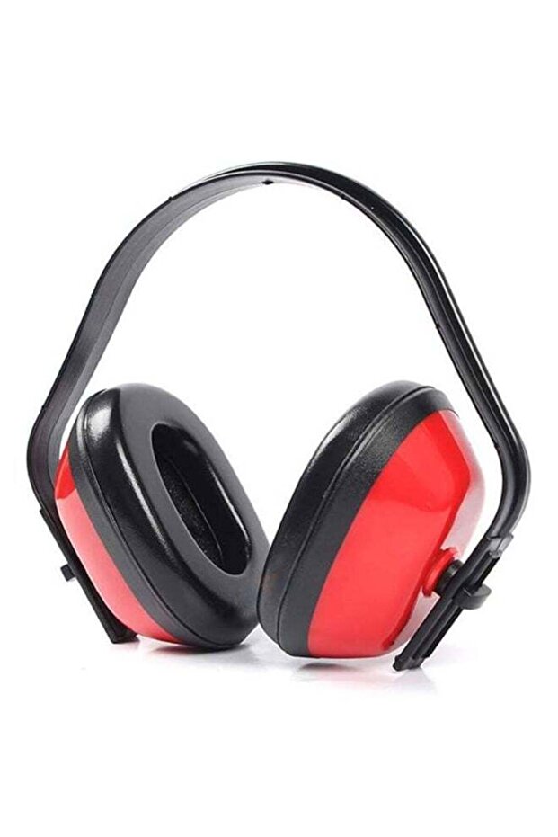 Sponge Industrial Accessory Pad Noise Reduction Ear Protective Muff Black Red Adjustable Headband, Safety Hearing Protection for Work