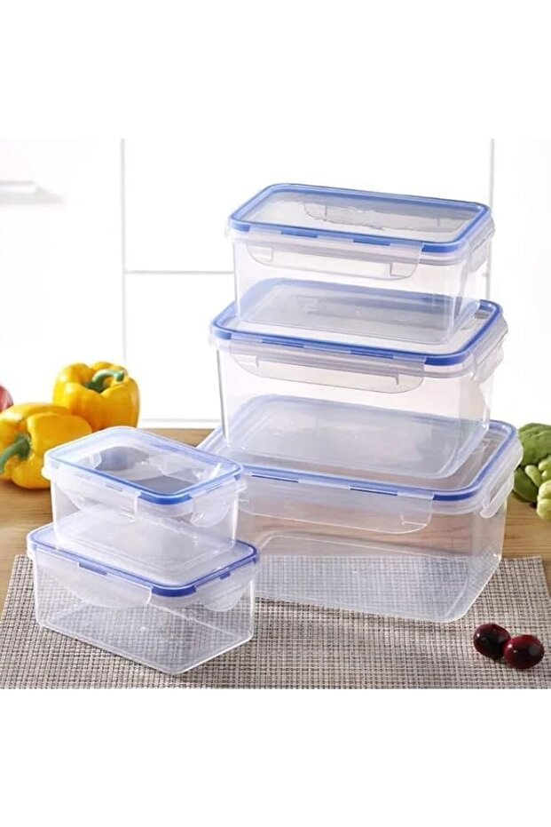 Plastic Bowl Set 5Pcs With Lids (200ml to 1500ml) for Food Storage