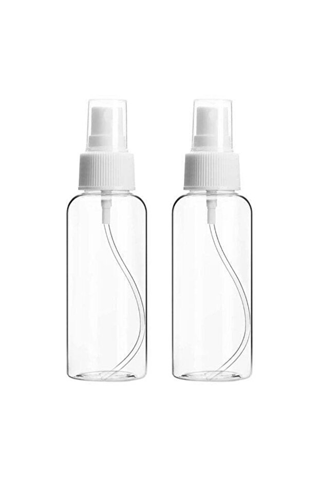 2Pcs Plastic Spray Bottles, 2oz/50ml Plastic Spray Clear Empty Fine Mist Plastic Mini Travel Bottle Set Bottles Refillable Liquid Containers