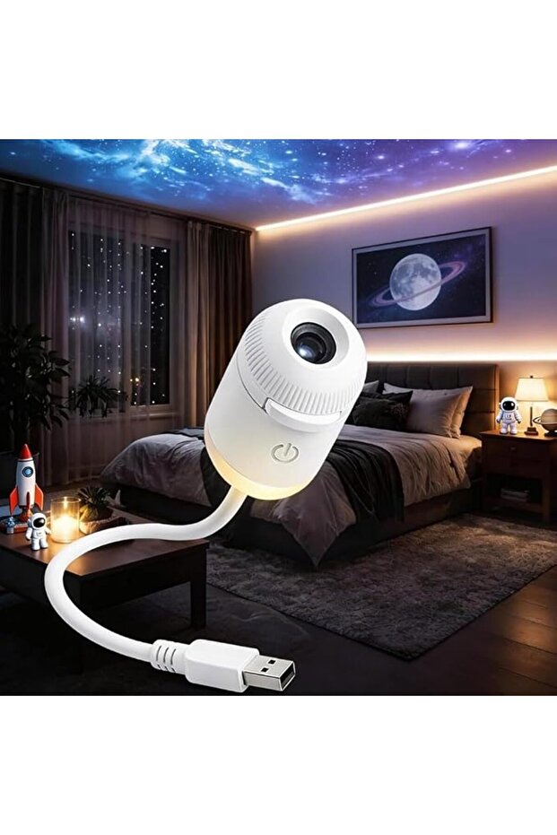 جهاز عرض ضوئي للنجوم 2 في 1، يعمل بالطاقة عبر USB مع جهاز تحكم عن بعد، محمول
