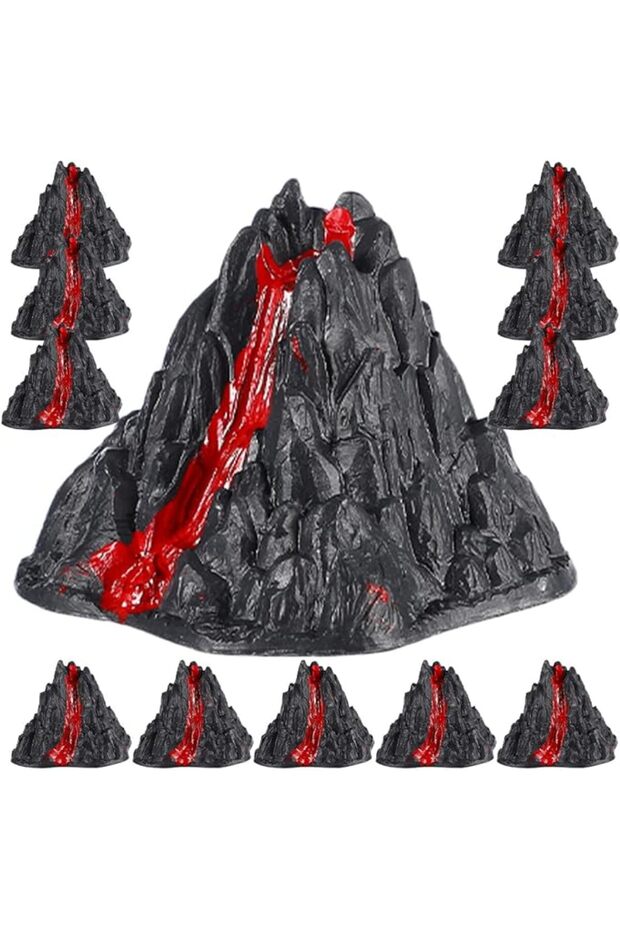 12pcs Fake Volcano Models Plastic Volcanic Craft Sand Table Volcano Decoration for Aquarium