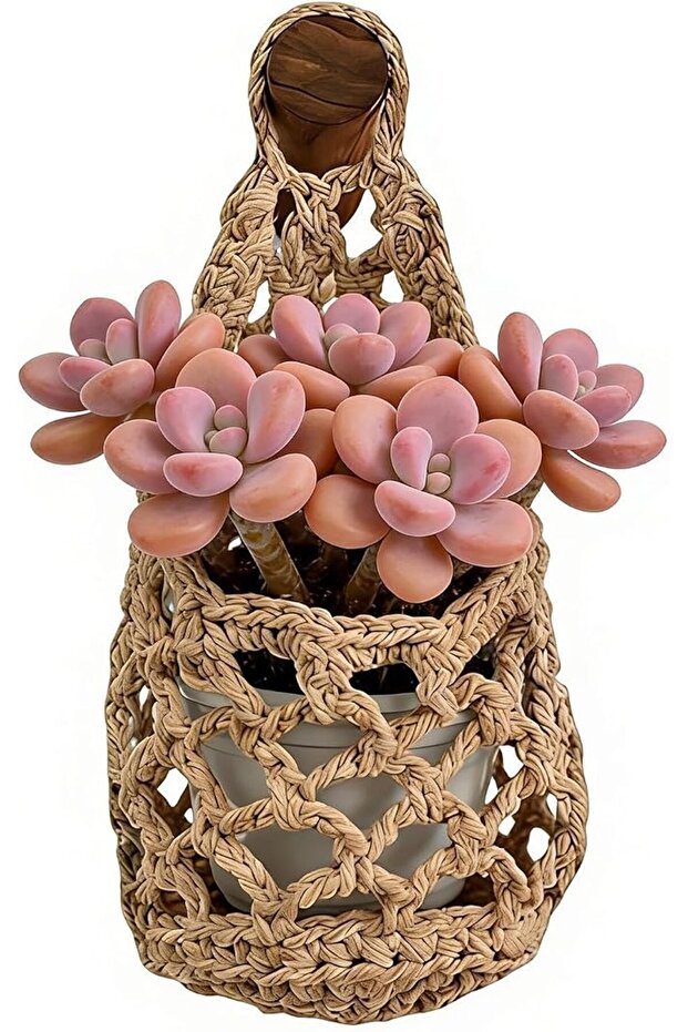 Macrame Plant Hanger Boho Macrame Space Saving Storage | Plant Pot Hanger Boho Wall Decor for Home B