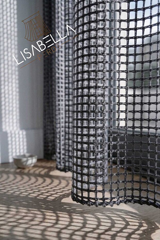 Lino Grid File Tulle Non-Pleated Plain Extra-Foam Stitched Modern and Elegant Looking Tulle Curtain