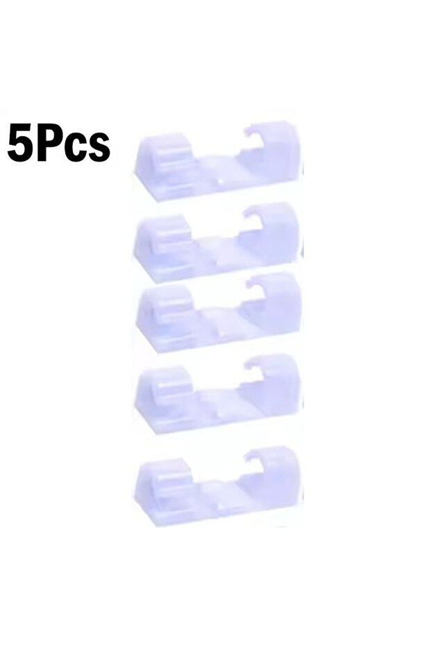 5X-White Cable Clips Organizer Drop Wire Holder Cord Management Self-Adhesive Cable Manager Fixed Cl