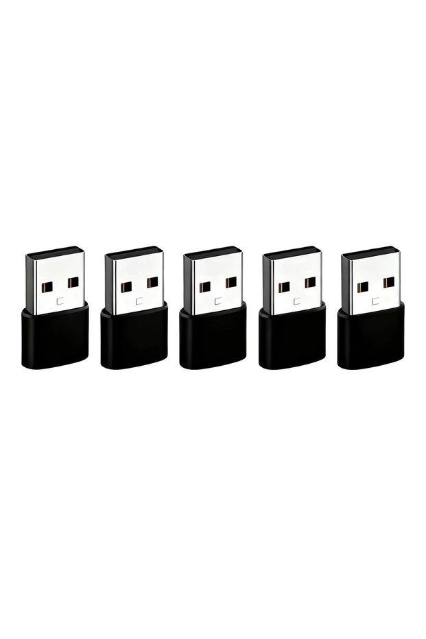 black5 pieces USB C 2.0 Adapter Type C to USB 2.0 Adapter for Mobile Phones Male to Female USB C Con