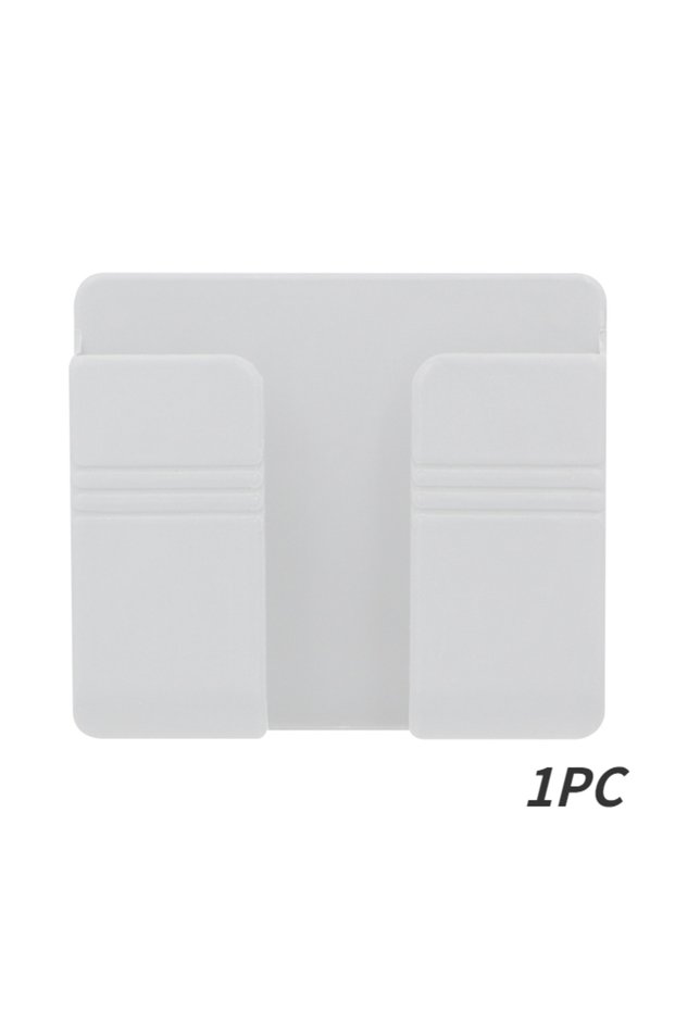 1PCS-White 1-8pcs Wall Mounted Phone Storage Box Multifunction Punch Free Organizer TV Remote Contro