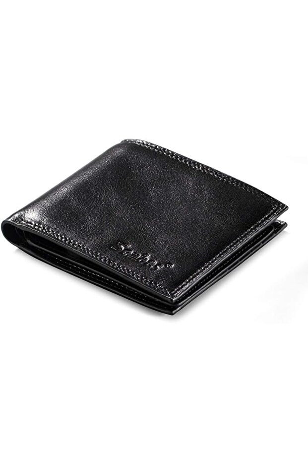 Men's Wallet Genuine Leather Slim RFID Blocking Bifold Wallet with 12 Slots(ID Window) a