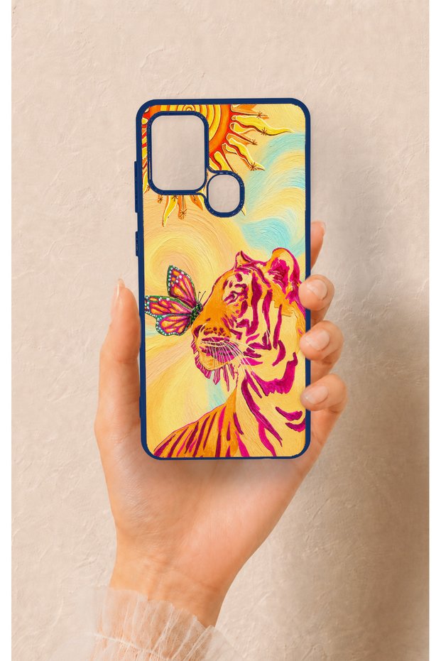 Samsung A21S Compatible Tiger of the Sun Patterned Silicone Case