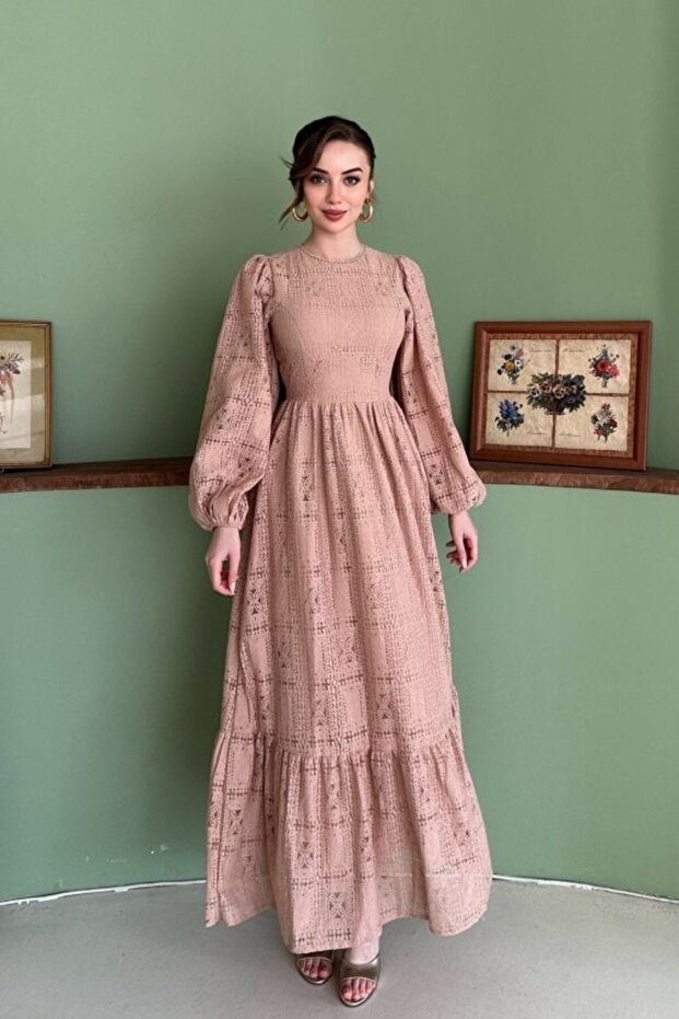 Beige Lace Dress