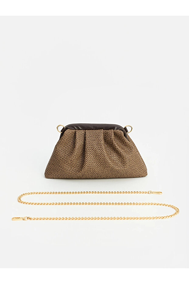 Brown Chain Strap Women's Shoulder Bag