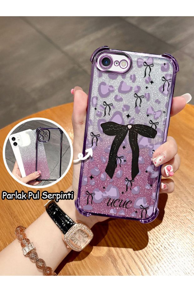 iPhone 7/8/Se 2020 2022 Compatible Transparent Four Corner Silicone Coated Glossy Edge Case
