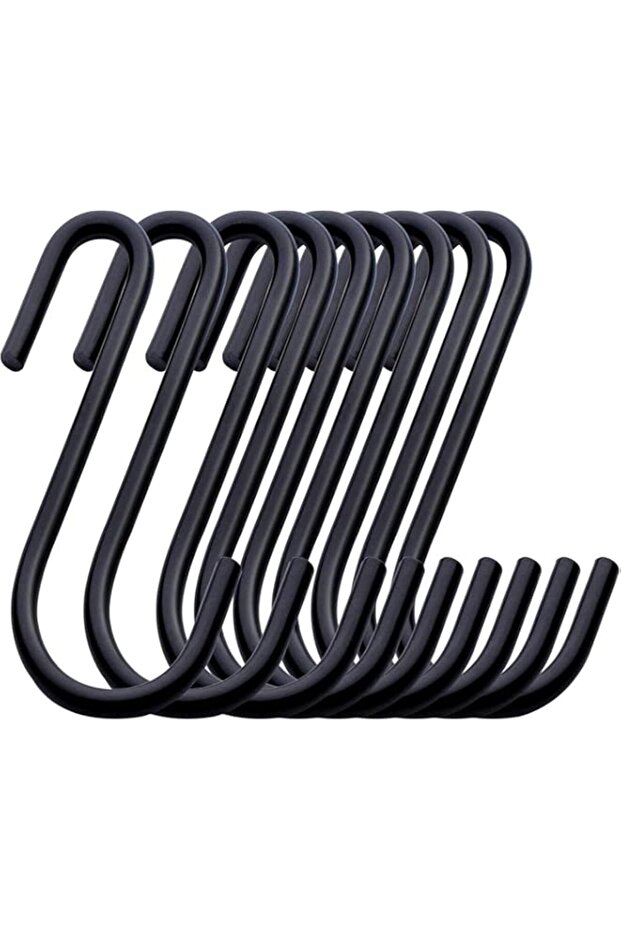 30 Pcs S Hooks for Hanging, 60mm Heavy Duty S Shaped Metal Hooks, Matte Black, Smooth & Rust-Resistant for Kitchen Pots, Pans, Towels, Plants, Closets, Garage, Organizer Hooks