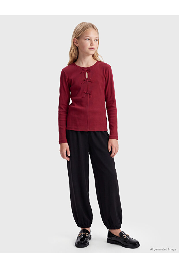 Nevavm Girl's Jogger Pants with Difference in Color