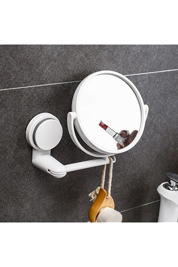 Suction Cup 360° Adjustable Double Sided Magnifying Mirror - Wall Hanging & Desktop Use for Bathroom & Makeup
