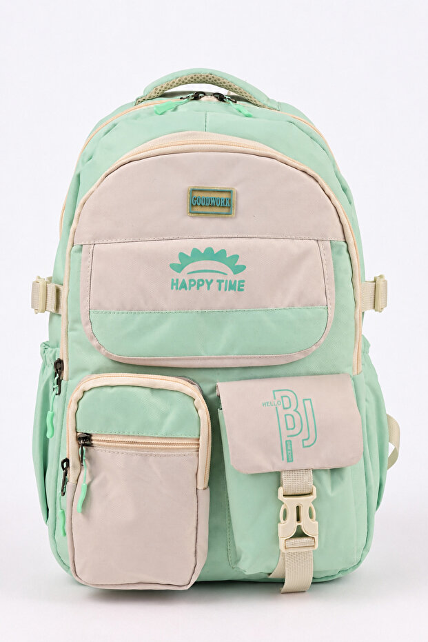 7340 Korean Style Multi-Compartment, Large Internal Volume, Water Bottle Pocket School and Daily Use Backpack