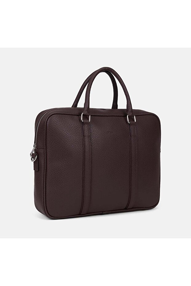 Men's Brown Shoulder Strap Briefcase - 2