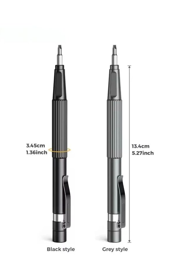 Dark gray 13 in 1 Precision Screwdriver Set Magnetic Bits Pen Style Manual Repair Tools Kit for Eyeg