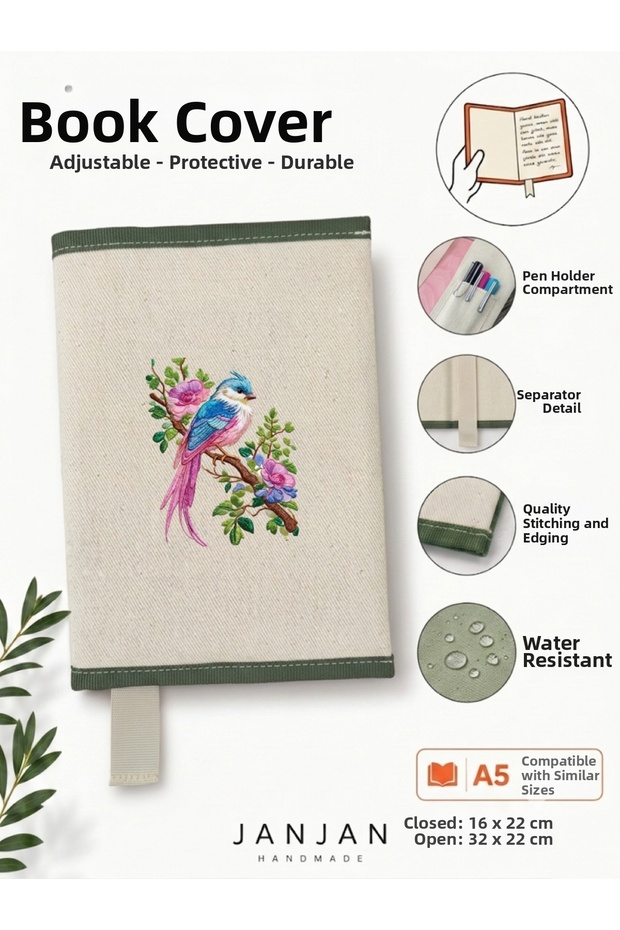 Natural Fabric Book Cover,Washable Book Cover,Book Protector,32X22 cm Book Protective Bag,Book Sleeve,Book Bag,Book Lover Gift,Organizer,Notebook Agenda Cover