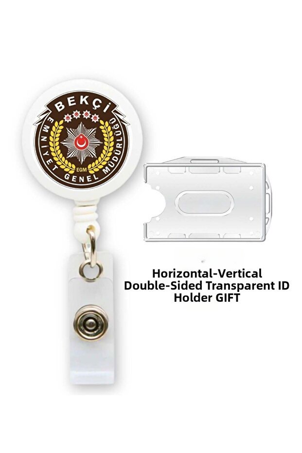 Bekçi Damla Etiket Yoyo Id Badge Holder Horizontal Vertical Card Protector