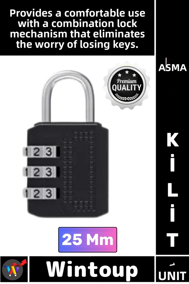 # Lock Steel Body Safe Metal Waterproof Long Lasting Durable Quality Combination Padlock 25 mm