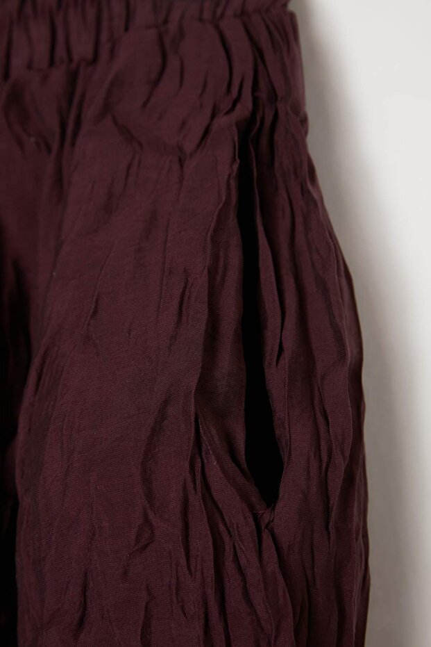 Mürdüm Rahat Kalıp Paçası Lastikli Astarlı Pantolon TDRSS26PL00043 - 5