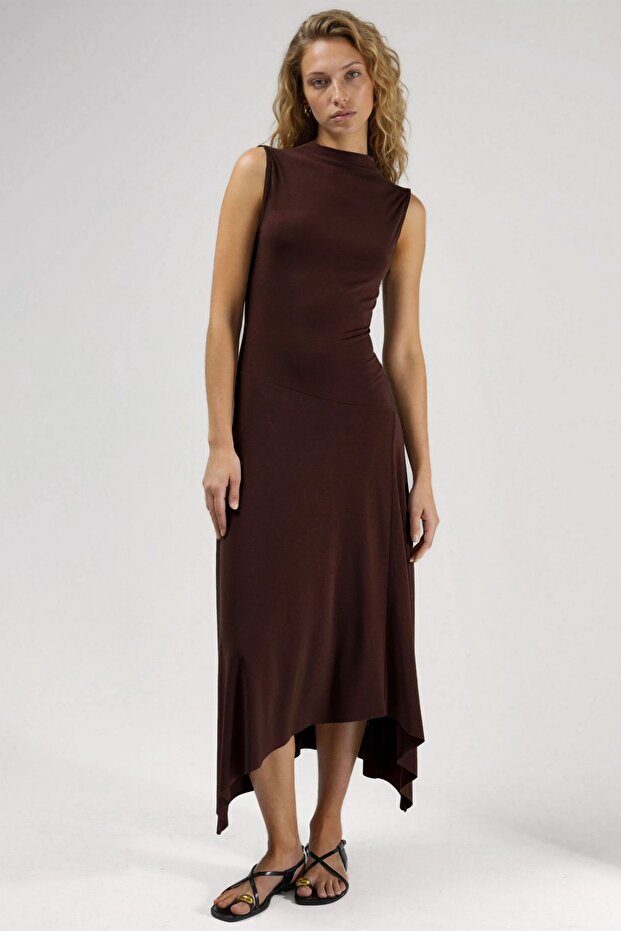 Rochie midi Sandy asimetrică - 1