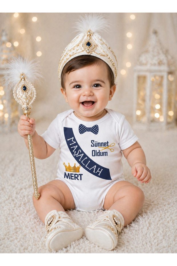 Baby CIRCUMCISION TASSEL I WAS CIRCUMCISION WRITTEN LONG SLEEVE Baby Bodysuit
