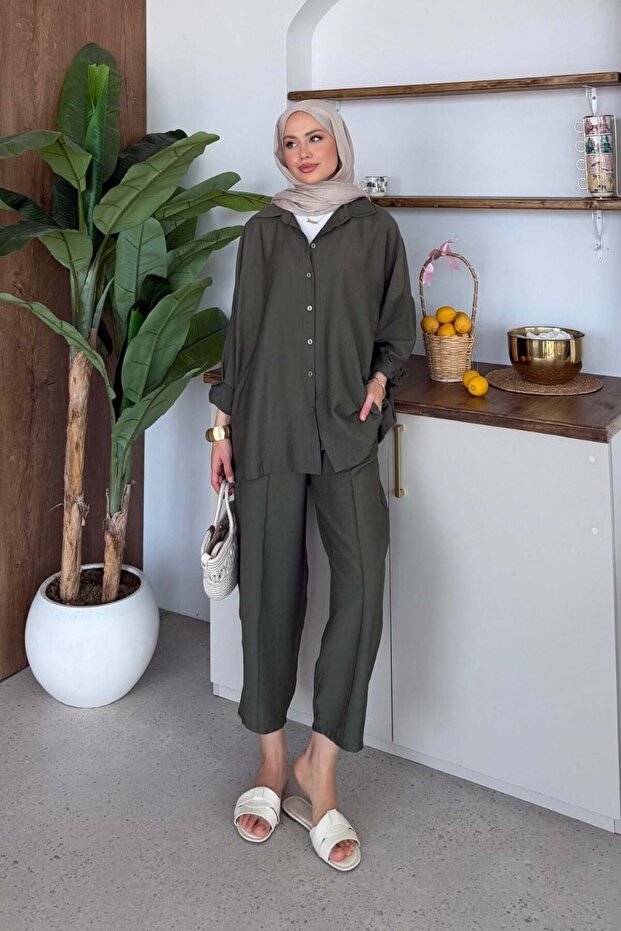 Pargalı Pantsuit Khaki