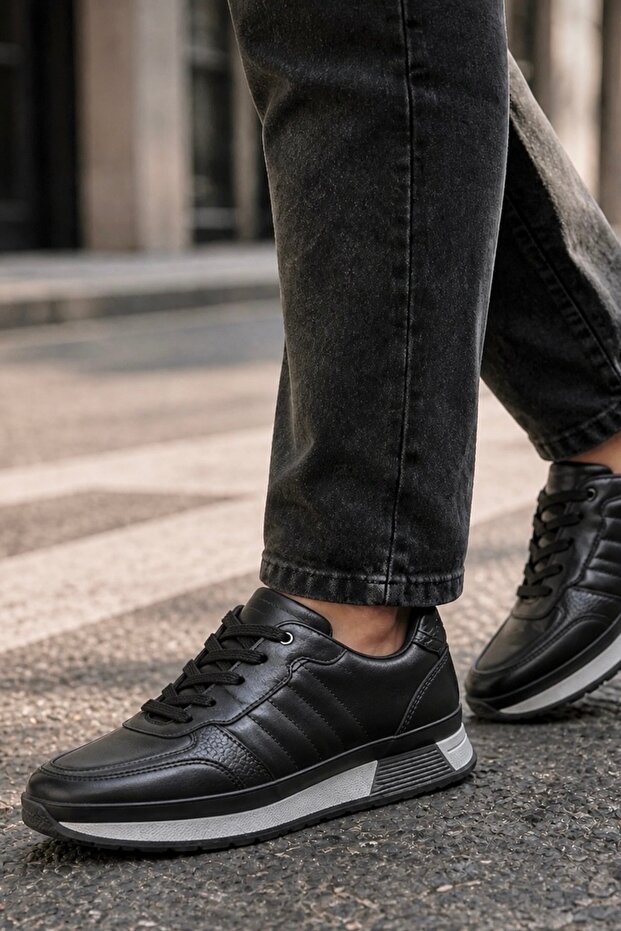 Verona Black 100% Genuine Leather Men's Casual Shoes