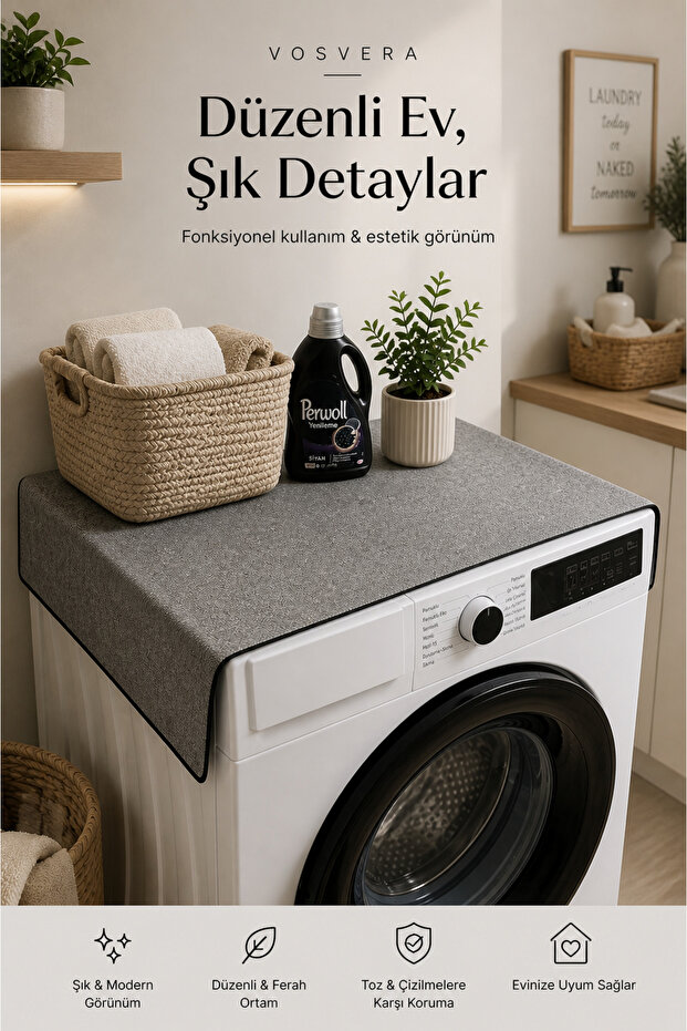 Cotton Linen Washing Machine Cover 60X90 Non-Slip Stain Resistant