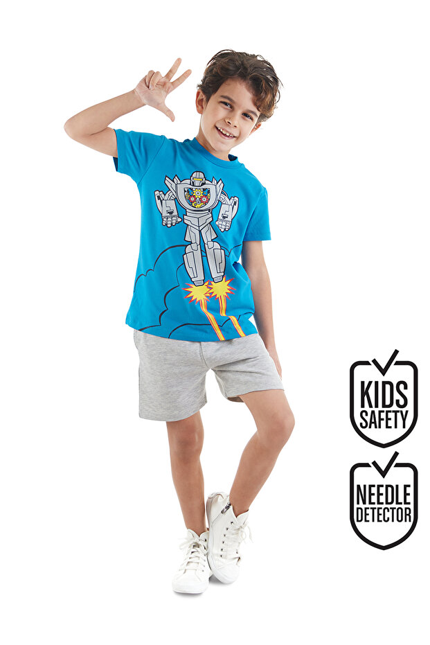 Robot Boy T-shirt Shorts Set