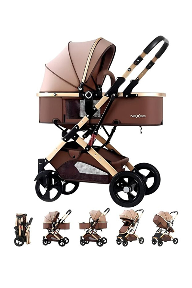 2-in-1 Baby Stroller | Reversible, Lightweight, Foldable with Rubber Wheels
