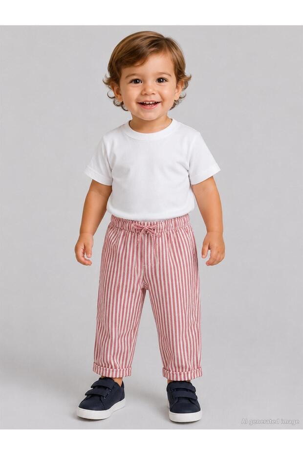 Striped 6-18 Months Pants - Red 18-24 Months
