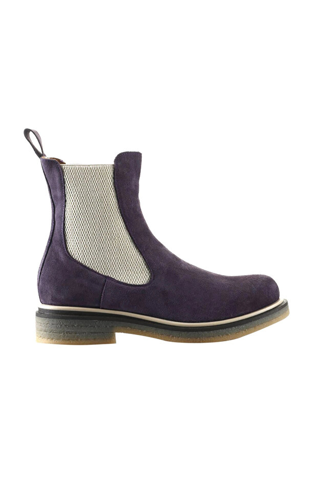 Purple Suede Women's Flat Boots 01Wt3101