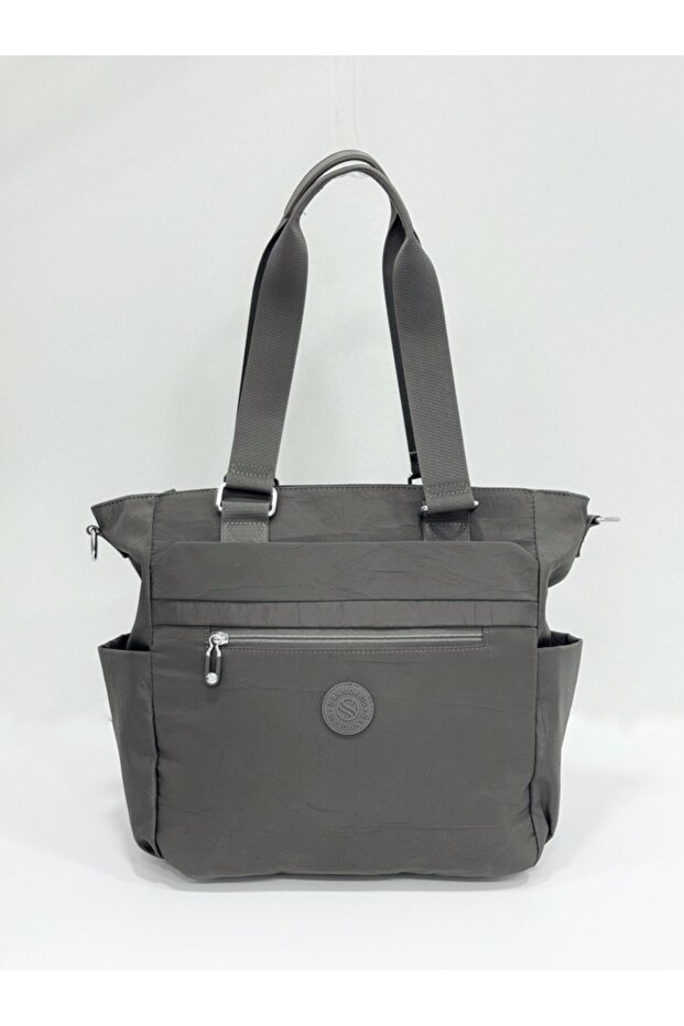 Sn-4003 Crinkle Shoulder Bag Handbag Shoulder Bag Daily Use Dark Gray