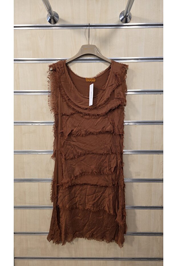 Italian Short Layered Silk Dress Slim Fit