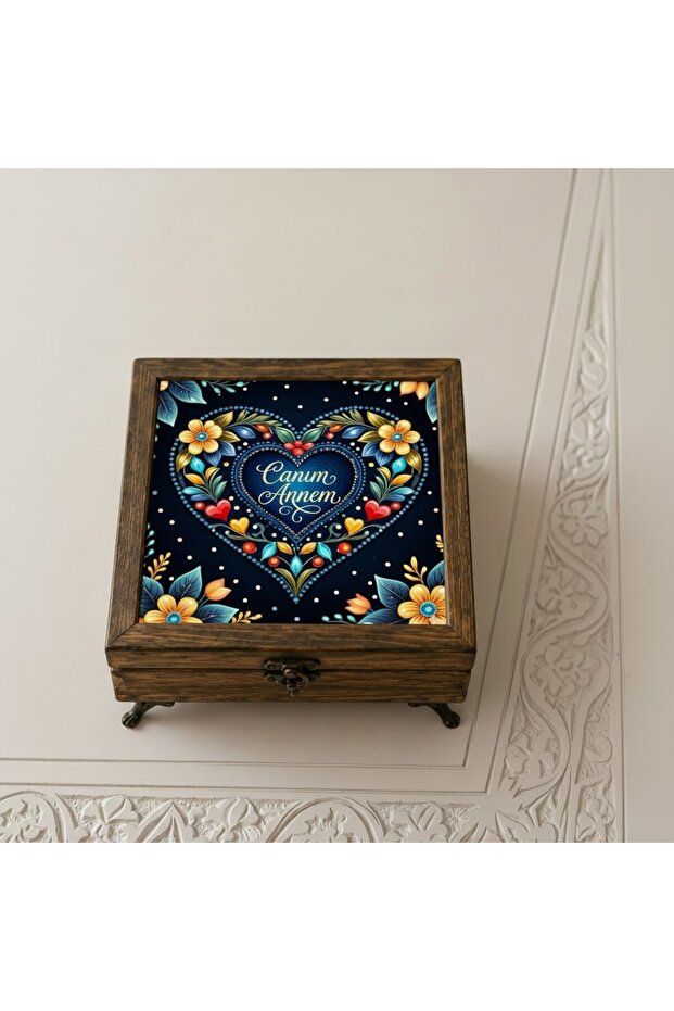 Canim Annem Chinese Decorated Wooden Jewelry Box, with 2 Model Options...