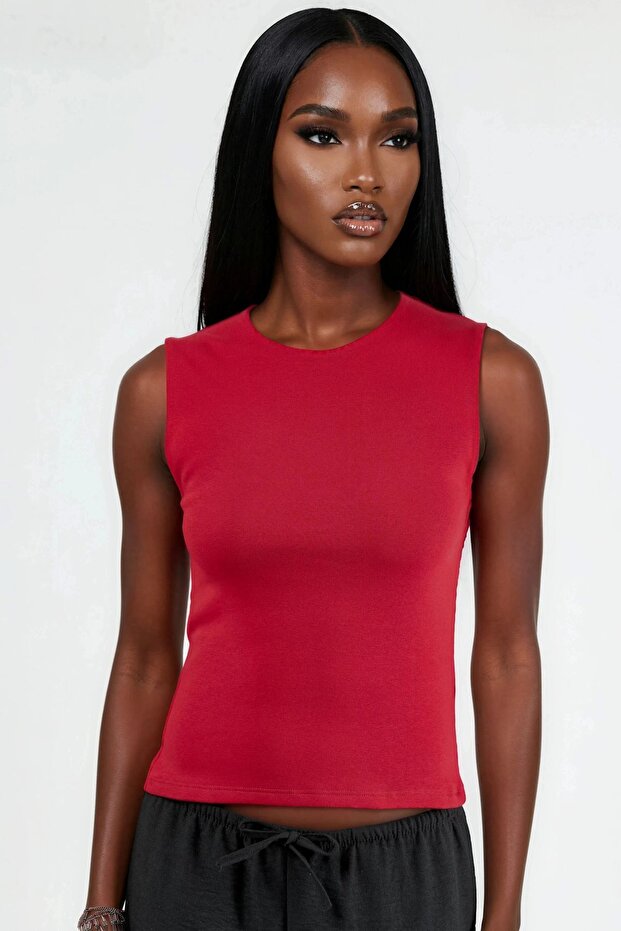 Busem Crew Neck Sleeveless Basic Blouse - 6