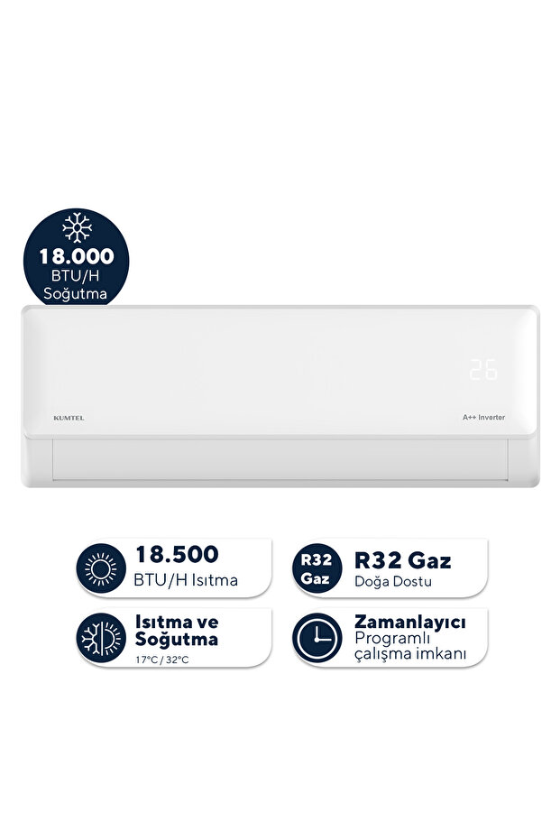 KUMTEL Hinoki KMSAC-18 18.000 Btu Inverter Duvar Tipi Split Klima