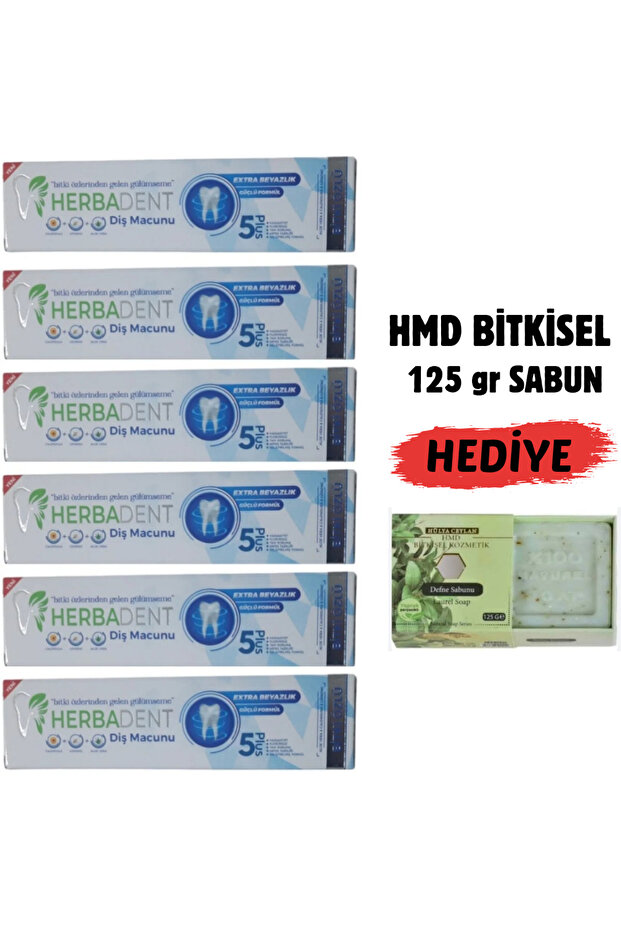 Plant Extract Fluoride-Free X 6 Pcs Toothpaste & 125 Gr Hmd Soap Gift