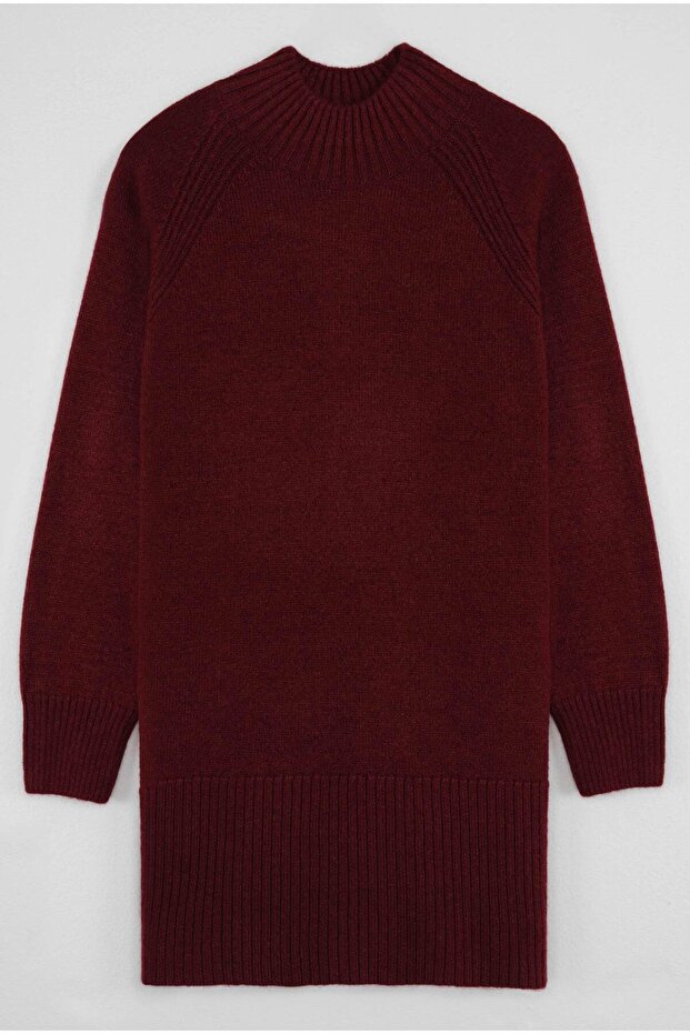 Turtleneck Basic Sweater Burgundy - 6