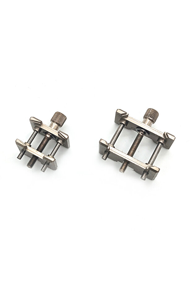 Gold 2pcs Multifunctional Universal Watch Movement Holder Fixed Base 2in1 Watches Case Clamp Repair