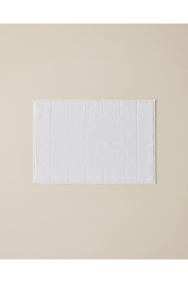 Chequer Cotton Foot Towel 50X70 cm White