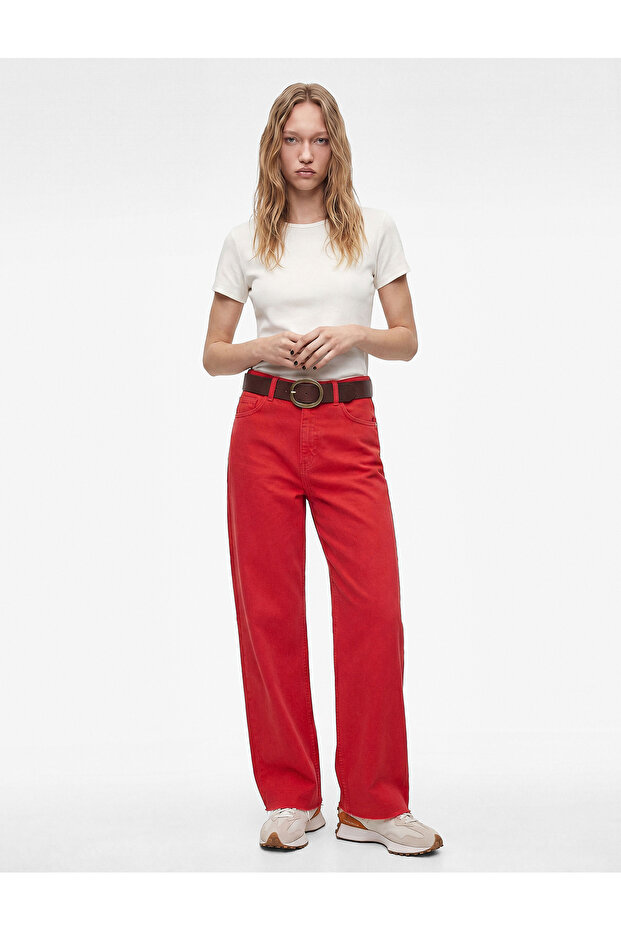 Normal Waist Comfortable Fit Raw Hem Jean Pants - Culoette Jean