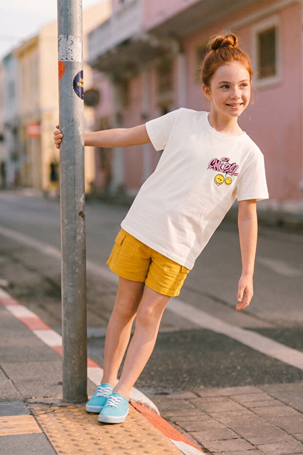 Enjoy Text Printed Girls' T-Shirt