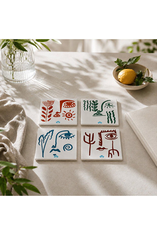 Element women's ceramic 4-piece coaster set